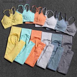 Women's Tracksuits Seamless Yoga Set Gym Workout Clothes for Women Push Up Bra High Waist Leggings Sexy Fitness Sportswear Sports Suits L230925