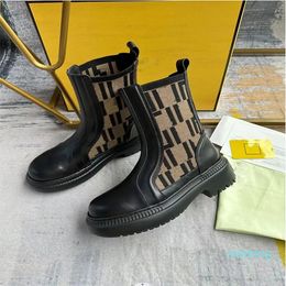 winter Designer Double Boot Women Black leather motorcycle boots Combat Biker Booties real leather Canvas splicing short booties ankle shoes