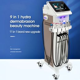 New design 9 in 1 bio microcurrent skin tightening whitening oxygen hydra microdermabrasion facial remove dark spots machine