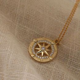 Chains Blue Jewellery 925 Sterling Silver Compass Necklace Girls Souvenir Thanks Giving Gift