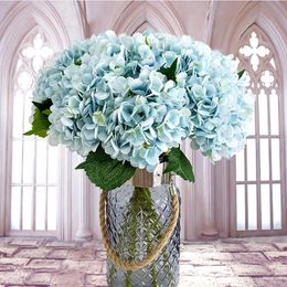 Dried Flowers Artificial Silk Hydrangea Bride Bouquet Wedding Home Year Decoration Accessories for Vase Plants Arrangement 230923