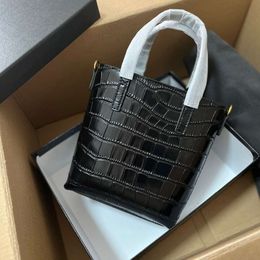 Ys ysla Bags Women's Crocodile Pattern Vegetable Fashion Basket Handbag Leather Black bucket bag Premium designer Mini Crossbody Bag Shopping
