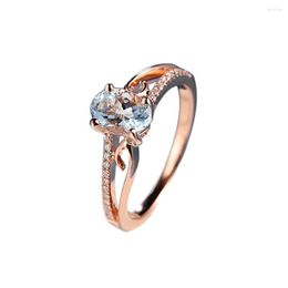 Cluster Rings Fashion Simple Couple Ring Engagement Jewellery Flower Anniversary Luxury Designer Zircon Ladies Aesthetic