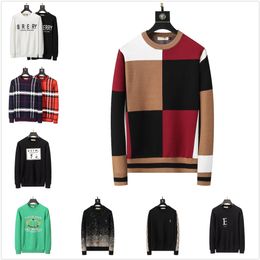 Mens Sweaters Designer Mens Sweater Black and White Checked Stripes Brand Pullover Casual Classic Letters Various Styles Designer Luxury Comfort Pilling Res