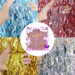 Party Decoration Foil Fringe Laser Curtains Decorations Po Backdrops For Birthday Wedding Christmas Graduation Decor