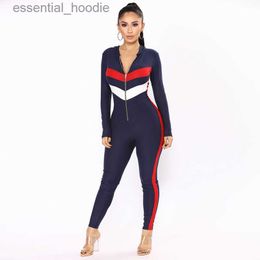 Women's Tracksuits YD 2023 sexy patchwork sports wear for women gym slim zipper fitness clothing plus size workout clothes for women tracksuit L230925