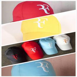 Whole- Caps 16 Colours Roger Federer Rf Men Baseball Caps Cotton Casual Hip-hop Cap Adjustable Sports Hat305Y