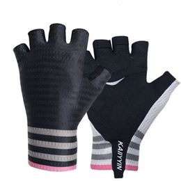 Sports Gloves Aero Cycling Gloves Mesh Striped Men Women Sports Gloves Non-slip Breathable Shockproof cycling Bike Gloves Guantes Ciclismo 230925