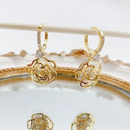 Dangle Earrings TKJ Fashion High-End Personality Ladies Rose Sugar Ear Buckle Temperament Jewellery