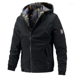 Men's Jackets 2023 Spring Jacket Hooded Casual Workwear Double-sided Outerwear Coat Male Daily S