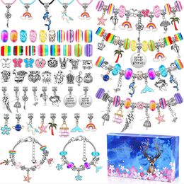 Arts and Crafts Girls Jewelry Making Kit Beads for Charm Bracelet Necklaces DIY Present Jewellery Arts Crafts Kid Pretend Play Toy for Girl Gift 230925