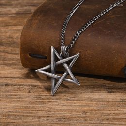 Pendant Necklaces Modyle Punk Vintage Stainless Steel Star Of David Necklace For Men Aesthetic Hexagram Amulet Male Boy Collar