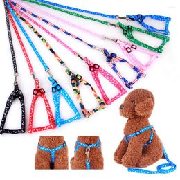 Cat Collars Nylon Leash Harness Set Adjustable Colourful Printed Small Dog Chest Strap Traction Rope Puppy Walking Chihuahua Perro