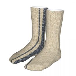 Men's Socks Vintage Farmhouse Grain Sack Women's Fashion Boho Stripes Crazy Spring Summer Autumn Winter Gifts