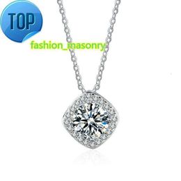 Women's Sterling Silver necklace Moissanite diamond pendant Necklace for party wedding girlfriend sister
