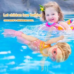 Bath Toys Baby Swimming Doll Waterproof Swimming Pool Water Games Bath Partner Education Smart Electric Joint Movable Toys Kid Girl Boys 230923