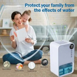 Dehumidifiers 1100ML Air Dehumidifier Household Moisture Absorbent Mini Portable Drying Machine with Atmosphere Lamp for Home Bathroom BedroomYQ230925