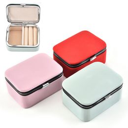 Jewellery Boxes PU Leather Mini Jewellery Box Organiser For Jewellery Earrings Necklace Ring Storage Casket Travel Portable Jewellery Case 230925