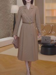 Maillard wear with 2023 autumn winter new high-grade temperament fashion slimming suit trench coat dress women