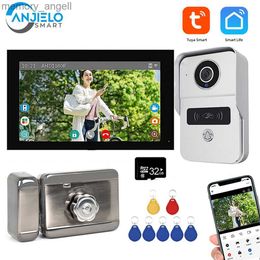 Walkie Talkie 1080P Home Video Intercom with Electric Lock 7-Inch Touch Screen Interphone Doorbell Tuya Wifi Video Intercom Door Entry System HKD230925