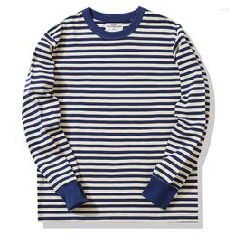 Men's T Shirts Striped T-shirt Long-sleeved Military Style Four Seasons Breton Top