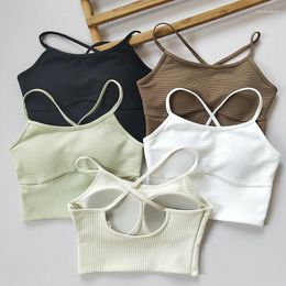 Yoga Outfit Thread Quick-drying Nude Feeling Sports Bra One-piece Running Shockproof With Beautiful Back