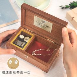 Decorative Figurines Wood Music Box With Sankyo 18-note Castle In The Sky Wind Up Musical Gift For Girls Valentine's Day/Christmas