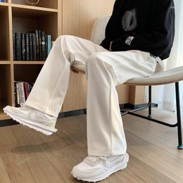 Men's Suits DIMI Korean Casual Wide-leg Pants Men Straight Trousers Khaki Black White Suit Fashion Business Society Mens