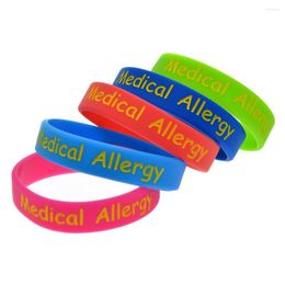 Charm Bracelets Alert Allergy Silicone Wristband Child Size 5 Pcs