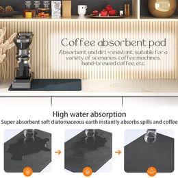 Mats Pads Coffee Mat Hide Stain Rubber Backed Absorbent Coffee Maker Mat Dish Drying Mat Coffee Bar Accessories for Kitchen Counte2928