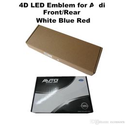 4D Car Badges LED Lights White Blue Red Emblem Front Rear Logo Light Auto Accessories 18cm 27 5cm 28 8cm274j