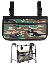 Storage Bags Camouflage Wheelchair Bag With Pockets Reflective Strips Armrest Side Electric Scooter Walking Frame Pouch