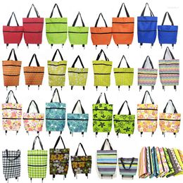 Shopping Bags Colored Folding Bag Buy Food Trolley On Wheels Vegetables Organizer Portable