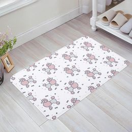 Carpets Pet Dog Bow Hair Heart Kitchen Floor Mat Living Room Decor Carpet Home Hallway Entrance Doormat Balcony Door Anti Slip Rug