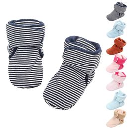 First Walkers Toddler Baby Shoes Socks Solid Color Patchwork Knitted H For 0 To Mes Size Boys