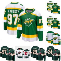 97 Kirill Kaprizov Minnesota Wild Jerseys 23 24 Matt Boldy Marc