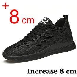 Dress Shoes Men Sneakers Elevator Shoes Hidden Heels Breathable Heightening Shoes For Men Increase Insole 6CM Sports Casual Height Shoes 48 230925