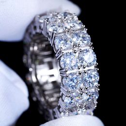 Hot Selling Men Women Fine Jewelry 18k Gold Plated 925 Sterling Silver Iced Out Vvs Moissanite Diamond Ring with Gra Certificate