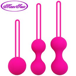 Vibrators Man nuo Safe Silicone Smart Ball Kegel Ben Wa Vagina Tighten Exercise Machine Vaginal Geisha Sex Toys for Women 230925