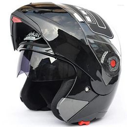 Motorcycle Helmets Jiekai Safe Double Visor ECE DOT Flip Up Helmet Casque Moto Racing 4 Season Motor Cycle