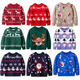 Cardigan 2023 Marry Christmas Santa Claus Printing Sweater For Kids Gift Fancy Carnival Party Elk Children Warm Clothes Outwear 230925