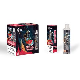 Original UZY Crystal Pro Max 10000 puff Descartável Vape Pen Cigarros Eletrônicos 16ml Pod Mesh Coil 12 sabores Recarregável 0% 2% 3% 5% Dispositivo Vaporizador 10K