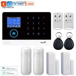 Alarm systems Home Security Alarm System Smart Tuya App Wifi GSM Alarm System PG103 Wireless LCD Touch Keyboard 433MHz Detectors APP Control YQ230926