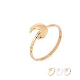 Everfast 10Pc Lot Fashion Thick Half Moon Rings Gold Silver Rose Gold Plated Simple Jewellery Men Women Sailor Jewellery EFR083 Fatory268t