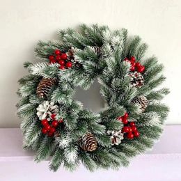 Decorative Flowers Fashion Plant Wreath Exquisite Eye-catching Eco-friendly Realistic Christmas LED Hanging