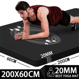 Yoga Mats 2 Meter Longer Thicken Non-Slip Men's Fitness Mat High Density Exercise Yoga Mats For Gym Home Fitness Exercise Gymnastics 230925