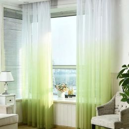 Curtain Sheer Modern Gradient Color Curtains Living Room Transparent Decorative Bedroom El