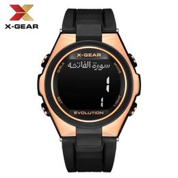 Muslim Watch For Prayer with Azan Time X-GEAR 3880 Qibla Compass and Hijri Alfajr Wristwatch for Islamic Ramadan Gift258H