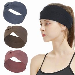 Women's hair band Solid color wide edge autumn-winter style headband Knitted sports wide edge Simple face wash headband Hair accessories