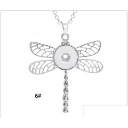 Pendant Necklaces Wholesale Noosa Snap Button Dragonfly Designs European American Diy Jewellery Drop Delivery Pendants Dh28H